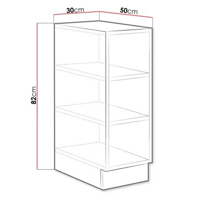 Konyhai alsó polcszekrény 30 cm FRYZIA - artisan tölgyfa