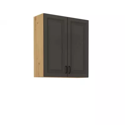 Felső kétajtós konyhaszekrény 80 cm FRYZIA - artisan tölgy / grafit