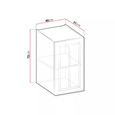 Konyhai felső üvegszekrény 40 cm FRYZIA - fehér