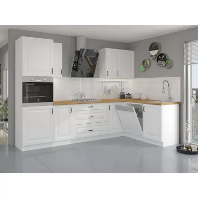 Sarokkonyha 218/110 cm FRYZIA 1 - fehér + INGYENES LED világítás