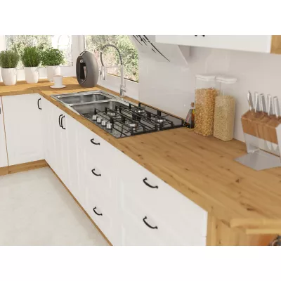 Sarokkonyha 218/110 cm FRYZIA 1 - artisan tölgy / grafit + INGYENES LED világítás