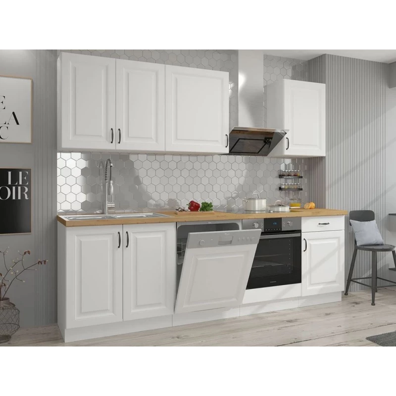 Konyhaszekrény 250/250 cm FRYZIA 3 - fehér + INGYENES LED világítás