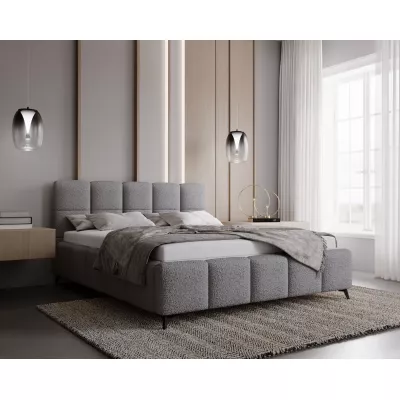 Kárpitozott ágy 140x200 ARMINDA 1 tárolóhellyel - szürke