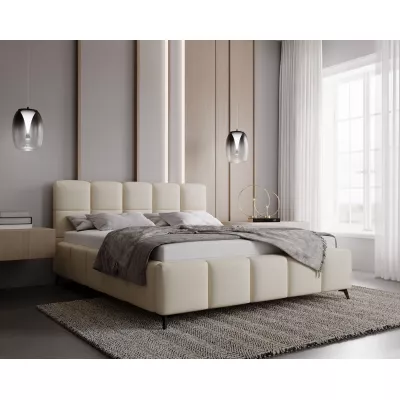 Kárpitozott ágy 140x200 ARMINDA 1 tárolóhellyel - krémfehér