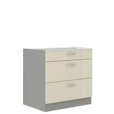 Alsó fiókos konyhaszekrény 80 cm SHAN - szürke / fényes krém