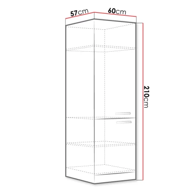 Magas konyhaszekrény 60 cm RONG 1 - szürke / fényes szürke
