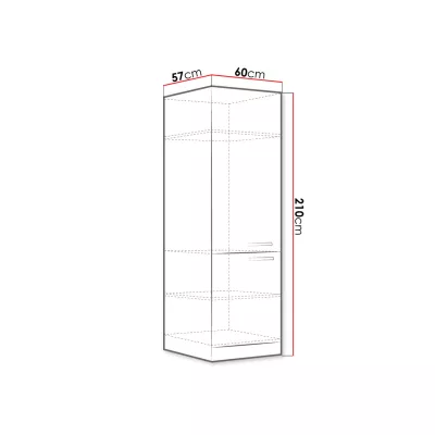 Magas konyhaszekrény 60 cm RONG 1 - szürke / fényes szürke