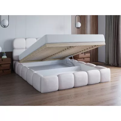 Kárpitozott ágy 140x200 ALZIRA 1 tárolóhellyel - vanília
