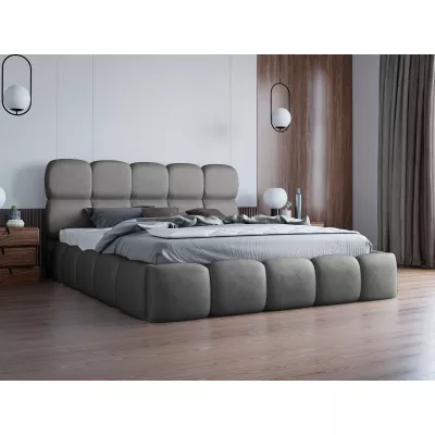 Kárpitozott ágy 140x200 ALZIRA 1 tárolóhellyel - szürke