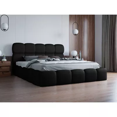 Kárpitozott ágy 140x200 ALZIRA 1 tárolóhellyel - fekete
