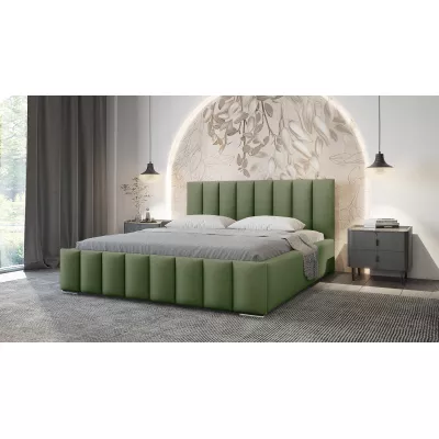 Elegáns kárpitozott ágy 120x200 MADALENA 1 tárolóhellyel - khaki