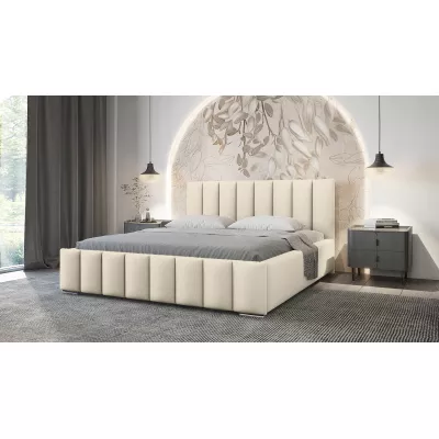Elegáns kárpitozott ágy 120x200 MADALENA 1 tárolóhellyel - vanília