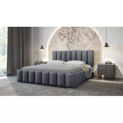 Elegáns kárpitozott ágy 120x200 MADALENA 1 tárolóhellyel - szürke