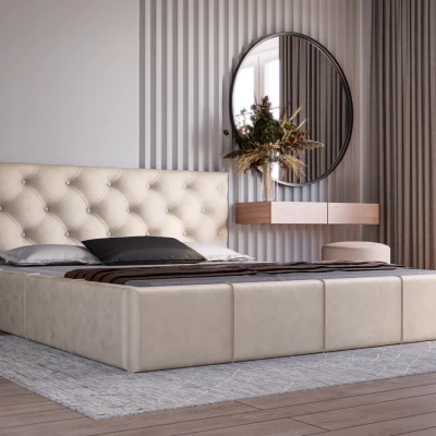 Elegáns kárpitozott ágy 120x200 NURIA 1 - vanília