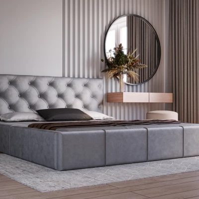 Elegáns kárpitozott ágy 160x200 NURIA 1 - szürke