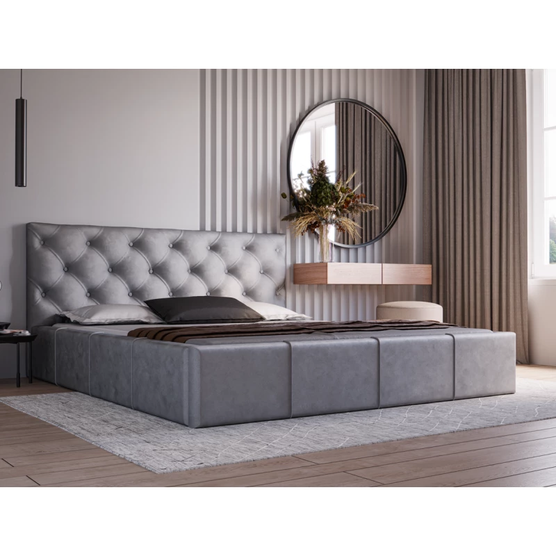 Elegáns kárpitozott ágy 140x200 NURIA 1 - szürke