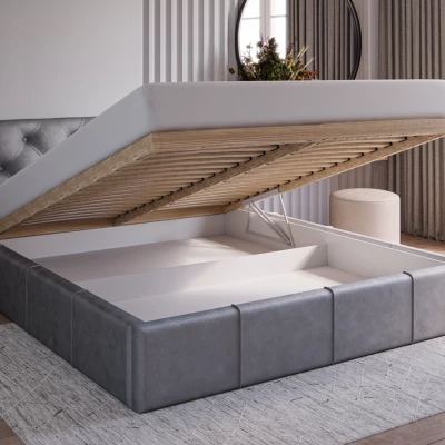 Elegáns kárpitozott ágy 140x200 NURIA 1 - szürke