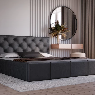 Elegáns kárpitozott ágy 120x200 NURIA 1 - fekete