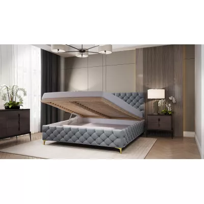 Kárpitozott ágy 140x200 RUBBINA 1 tárolóhellyel - szürke