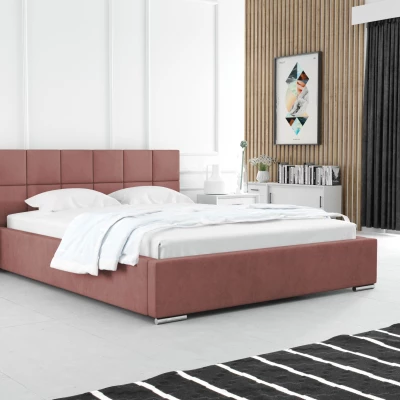Modern kárpitozott ágy 160x200 RUBINA 1 - rózsaszín
