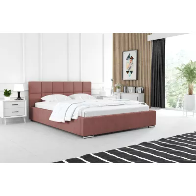 Modern kárpitozott ágy 140x200 RUBINA 1 - rózsaszín