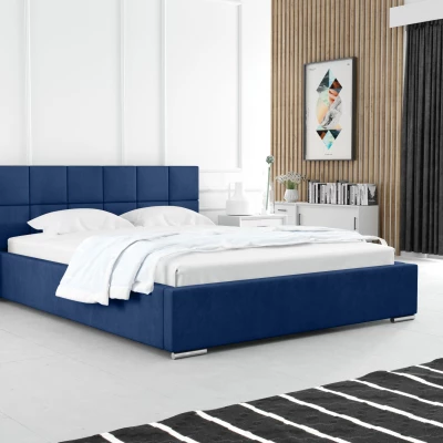 Modern kárpitozott ágy 160x200 RUBINA 1 - sötétkék