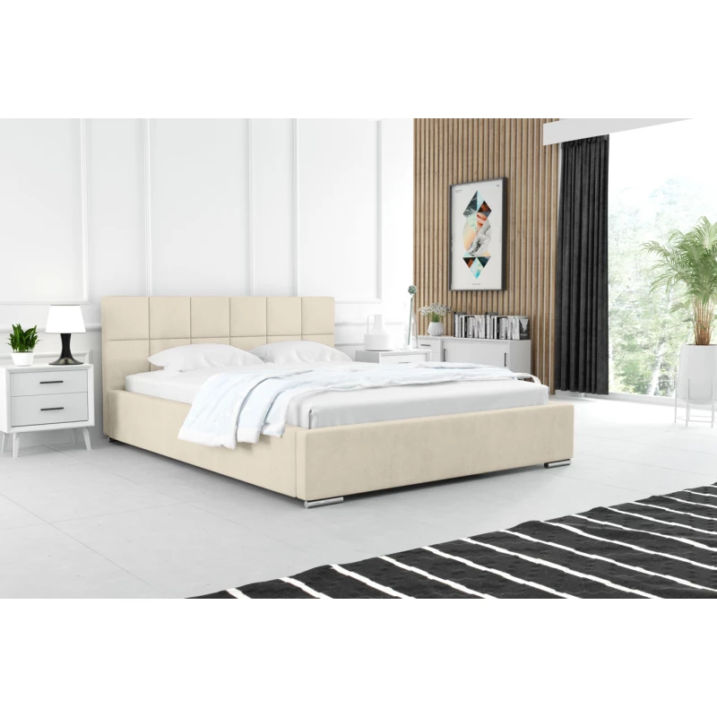 Modern kárpitozott ágy 120x200 RUBINA 1 - vanília