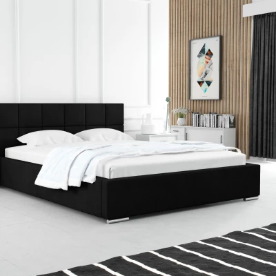 Modern kárpitozott ágy 160x200 RUBINA 1 - fekete