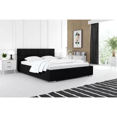 Modern kárpitozott ágy 140x200 RUBINA 1 - fekete