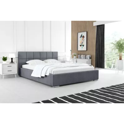 Modern kárpitozott ágy 140x200 RUBINA 1 - szürke