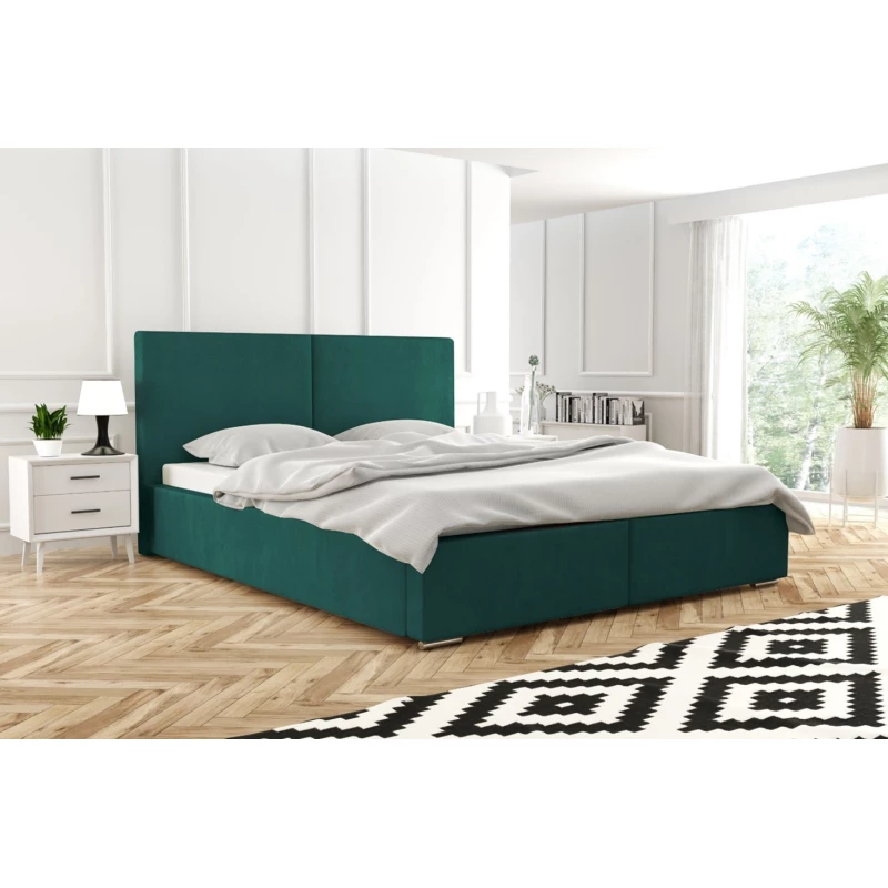 Modern kárpitozott ágy 160x200 SANDRINA 1 - sötétzöld