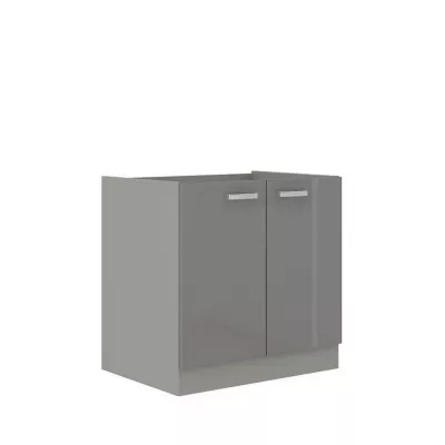 Konyhaszekrény mosogató alatt 80 cm RONG - szürke / fényes szürke + INGYENES mosogató