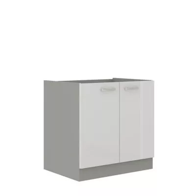 Konyhaszekrény mosogató alatt 80 cm GENJI - szürke / fényes fehér