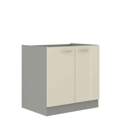 Konyhaszekrény mosogató alatt 80 cm SHAN - szürke / fényes krém