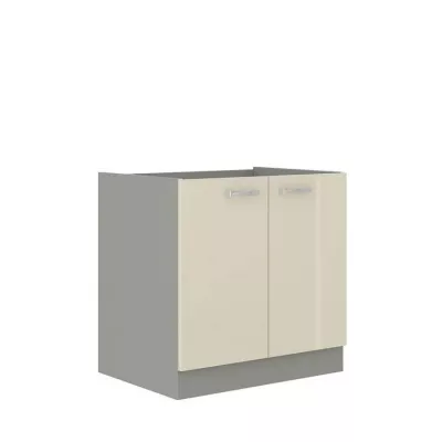 Konyhaszekrény mosogató alatt 80 cm SHAN - szürke / fényes krém
