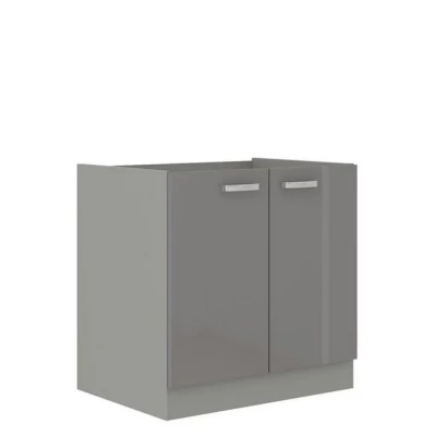 Konyhaszekrény mosogató alatt 80 cm RONG - szürke / fényes szürke