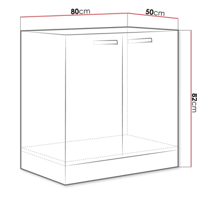 Konyhaszekrény mosogató alatt 80 cm GENJI - szürke / fényes fehér