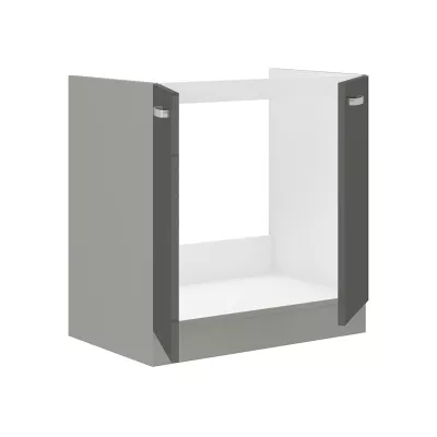 Konyhaszekrény mosogató alatt 80 cm GENJI - szürke / fényes fehér