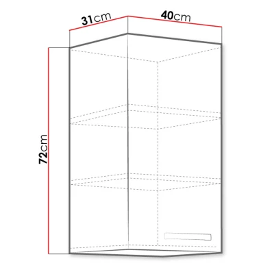 Felső konyhaszekrény 40 cm SHAN - szürke / fényes krém