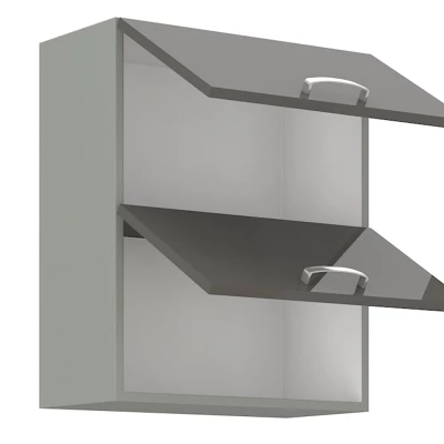 Konyhai felső kétajtós szekrény 60 cm SHAN - szürke / fényes krém