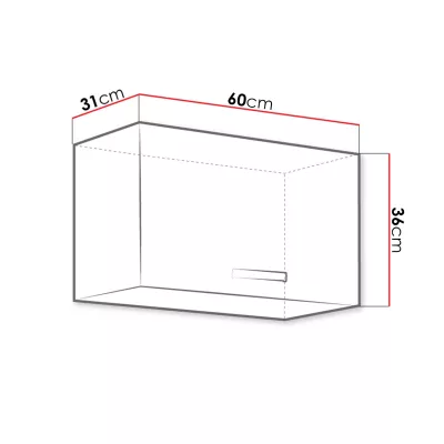 Felső zárt konyhaszekrény 60 cm RONG 1 - szürke / fényes szürke