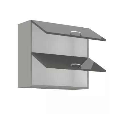 Felső konyhaszekrény 80 cm GENJI - szürke / fényes fehér
