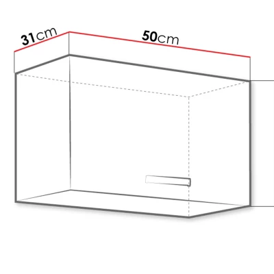 Felső konyhaszekrény 50 cm RONG - szürke / fényes szürke