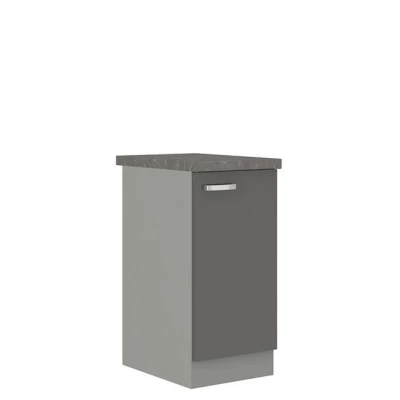 Alsó egyajtós konyhaszekrény 40 cm RONG - szürke / fényes szürke