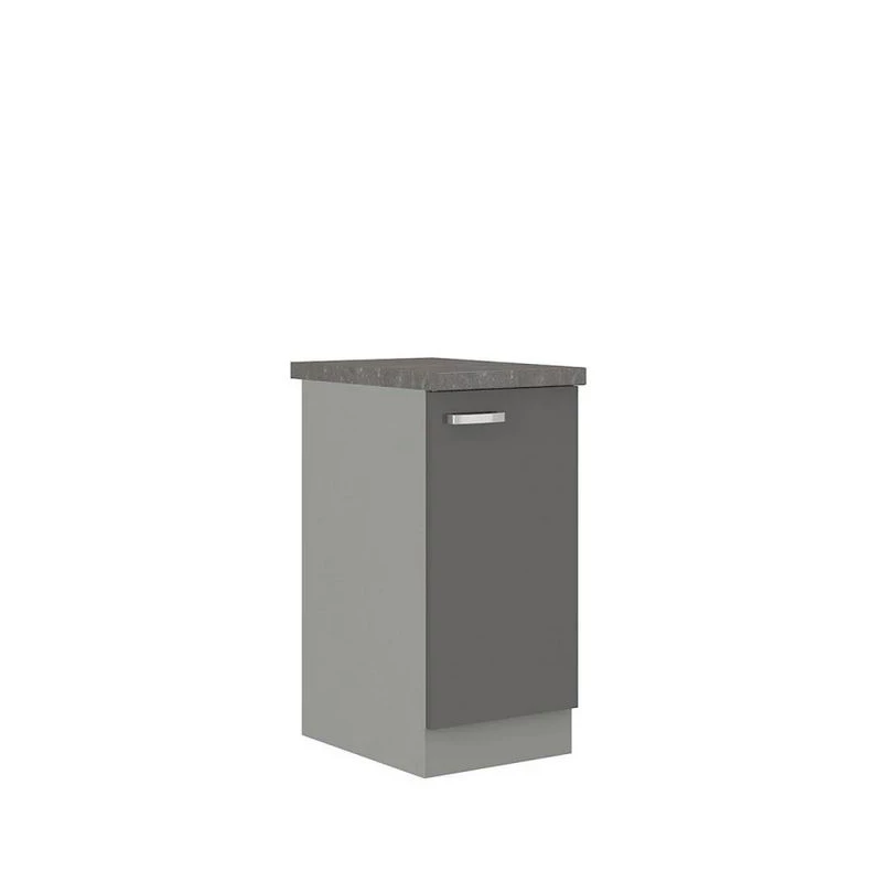 Alsó egyajtós konyhaszekrény 40 cm RONG - szürke / fényes szürke