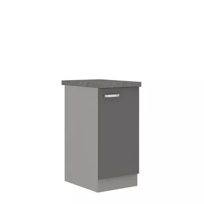 Alsó egyajtós konyhaszekrény 40 cm RONG - szürke / fényes szürke