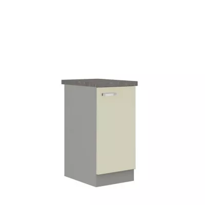 Alsó egyajtós konyhaszekrény 40 cm SHAN - szürke / fényes krém