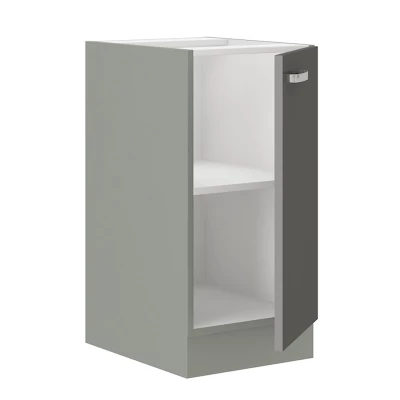 Alsó egyajtós konyhaszekrény 40 cm RONG - szürke / fényes szürke
