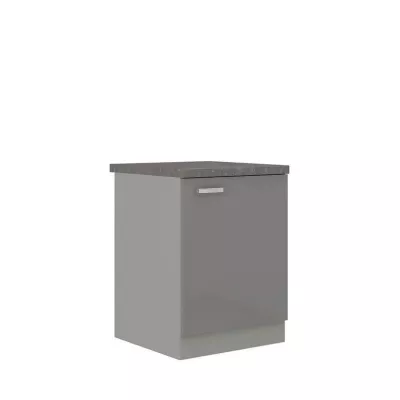 Alsó egyajtós konyhaszekrény 60 cm RONG - szürke / fényes szürke