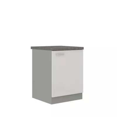 Alsó egyajtós konyhaszekrény 60 cm GENJI - szürke / fényes fehér